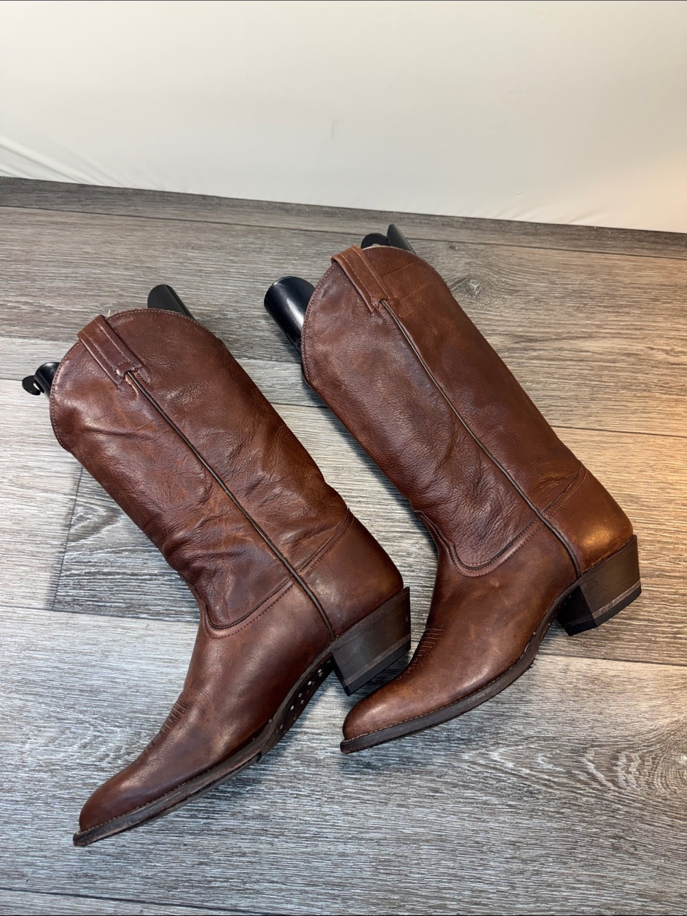 Tony Lama Brown Leather Women's Combat/Moto Boots woman’s 9 (h102)
